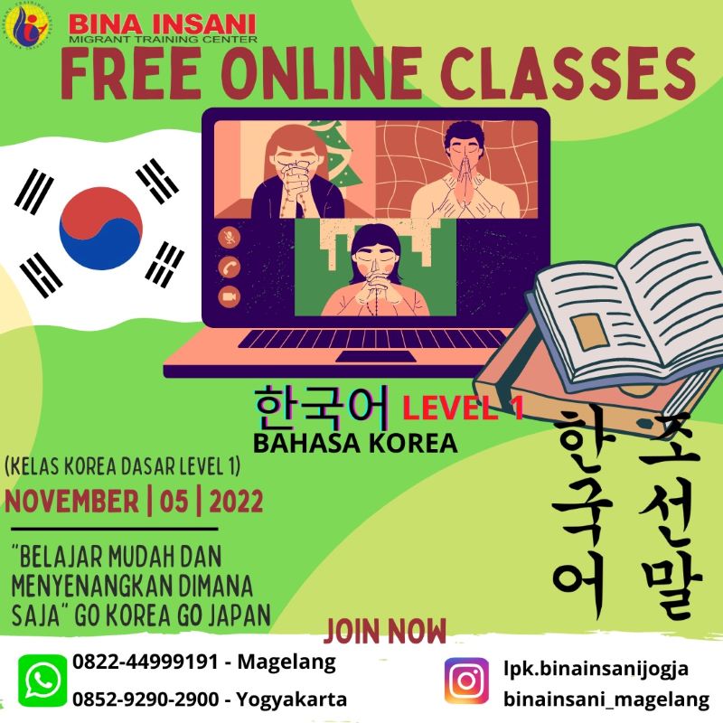 Kelas Bahasa Korea Online Level 1 Angkatan 22 GRATISSS Kelas Bahasa Korea Online Level 1 Angkatan 22 GRATISSS