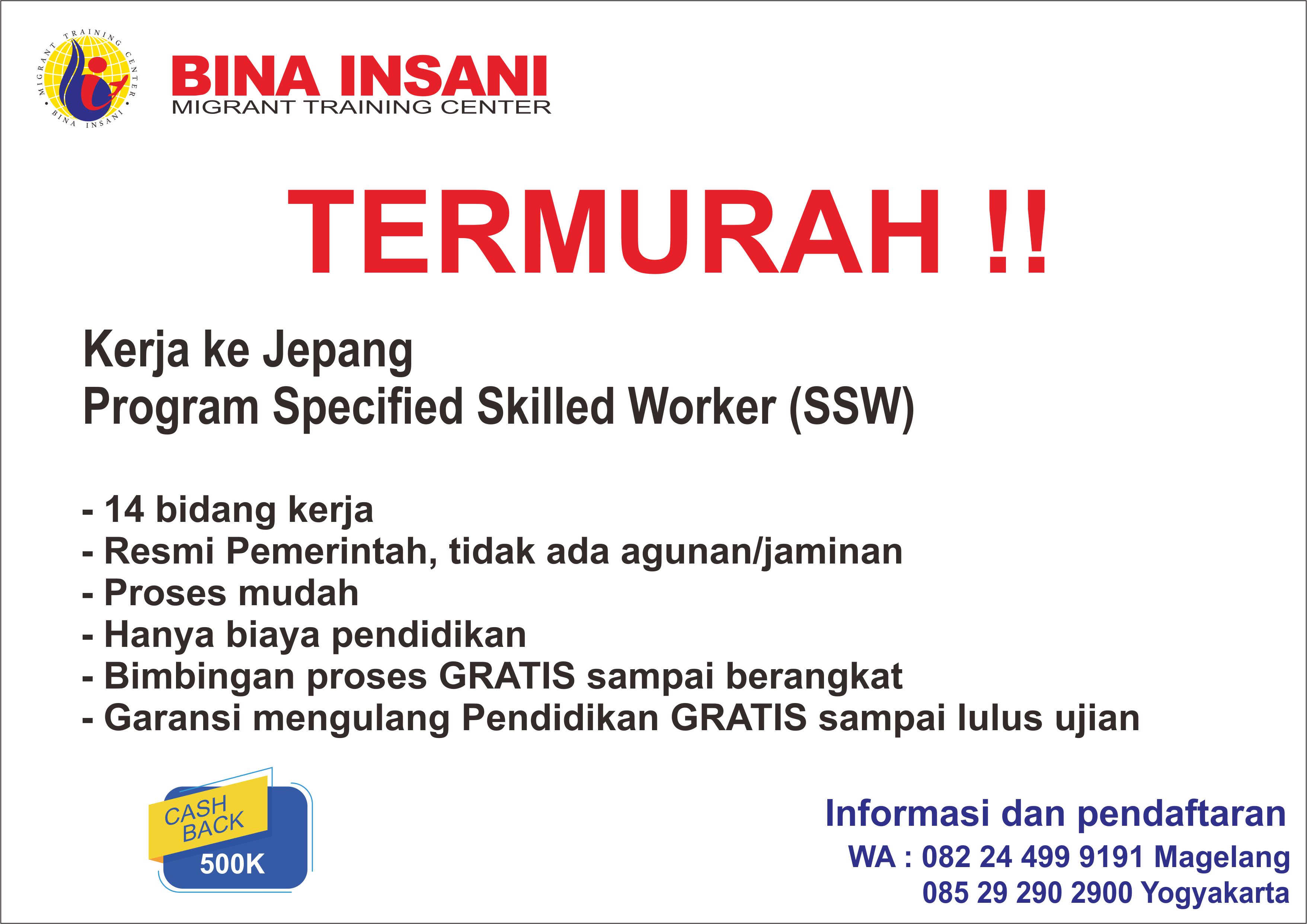 pendaftaran kelas kursus bahasa jepang intensif angkatan 6 bina insani migrant training center magelang